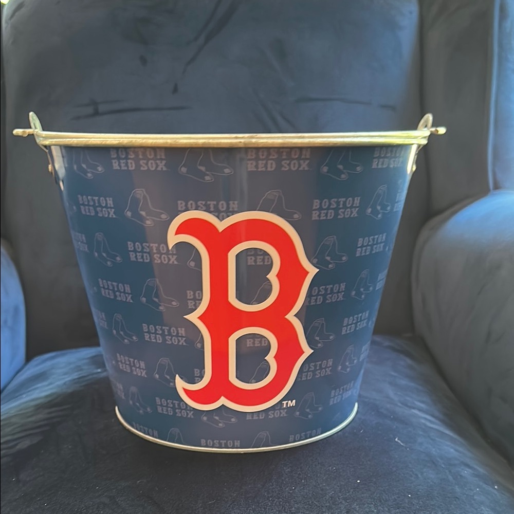 Boston Red Sox Blue Metal Bucket